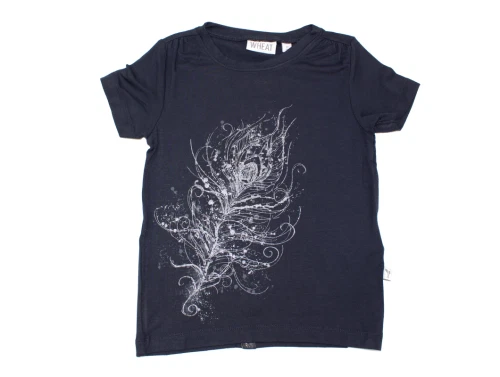 Wheat t-shirt Natascha midnight blue fjer glitter